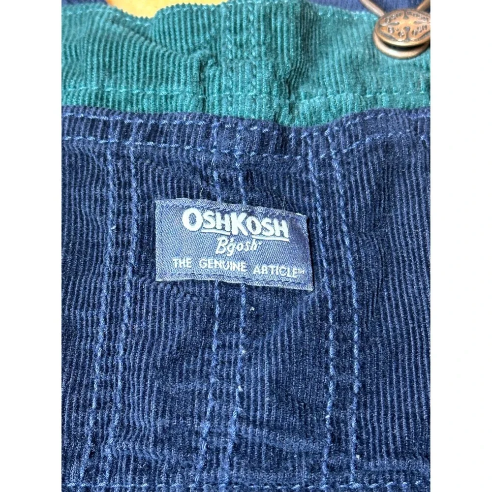 OshKosh B'gosh Corduroy Overalls Toddler 2T Teal Navy Blue Excellent Vestbak